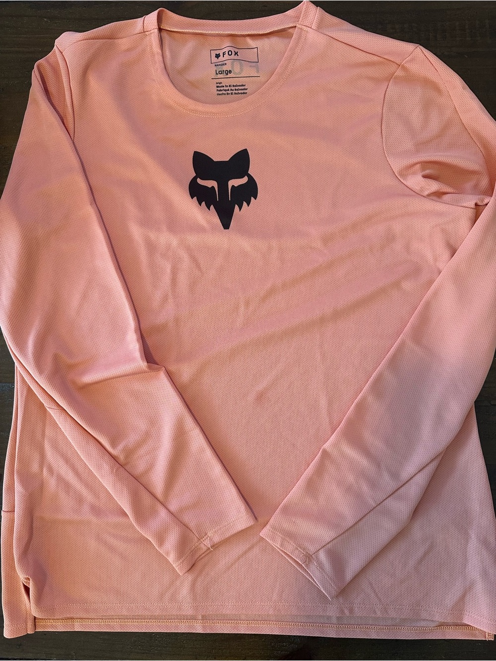 Fox Women’s Long Sleeve Crew in Light Orange with Black Fox Head
